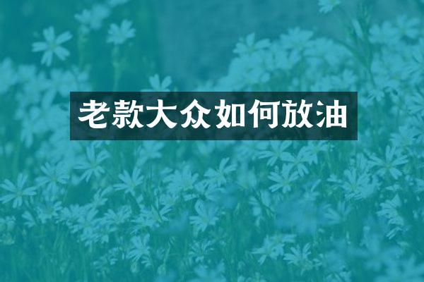 老款大众如何放油