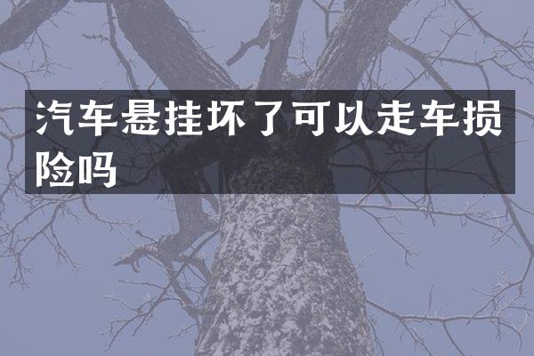 汽车悬挂坏了可以走车损险吗