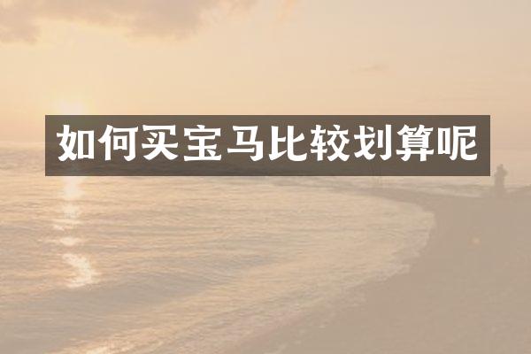 如何买宝马比较划算呢