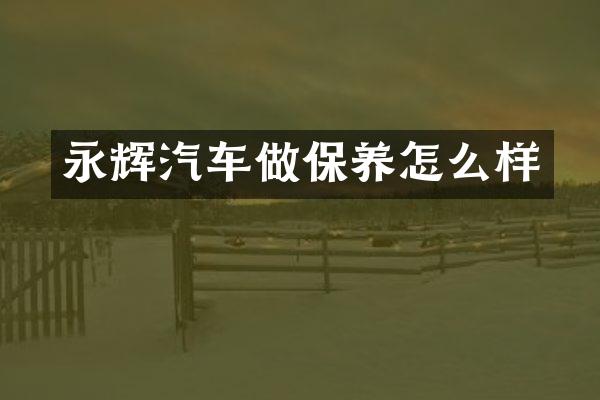 永辉汽车做保养怎么样
