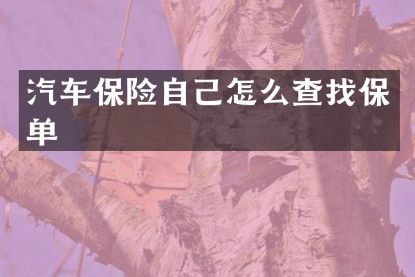 汽车保险自己怎么查找保单