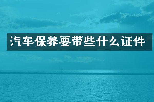 汽车保养要带些什么证件