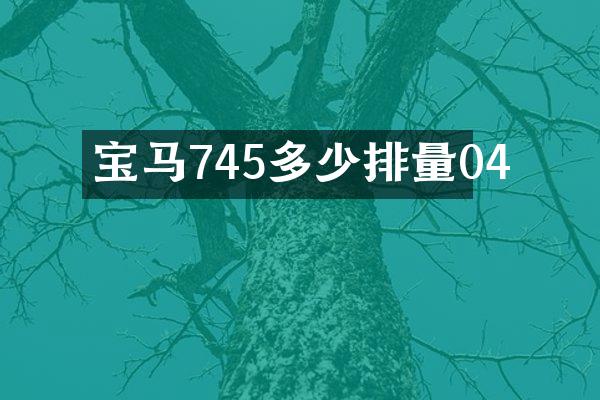 宝马745多少排量04