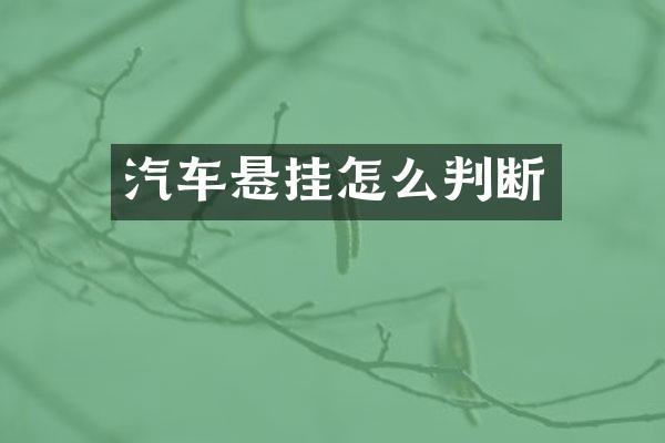 汽车悬挂怎么判断