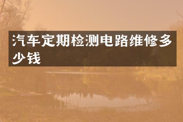 汽车定期检测电路维修多少钱
