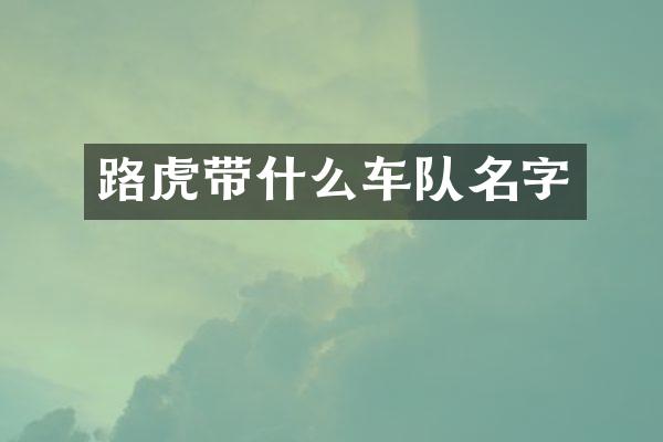 路虎带什么车队名字
