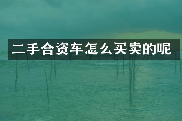 二手合资车怎么买卖的呢