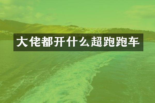 大佬都开什么超跑跑车