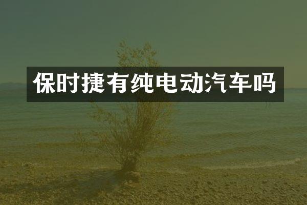 保时捷有纯电动汽车吗