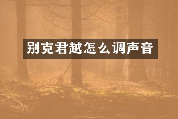 别克君越怎么调声音