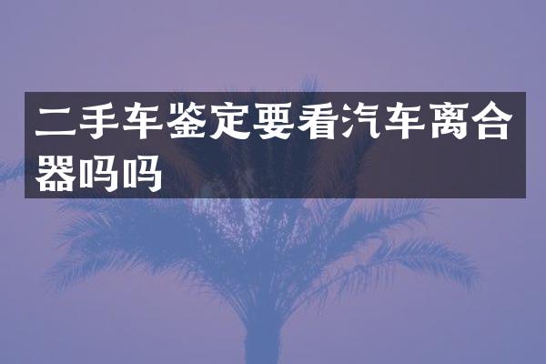 二手车鉴定要看汽车离合器吗吗