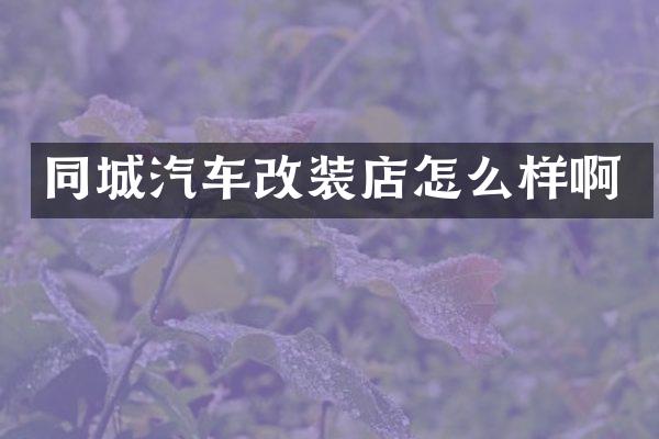 同城汽车改装店怎么样啊