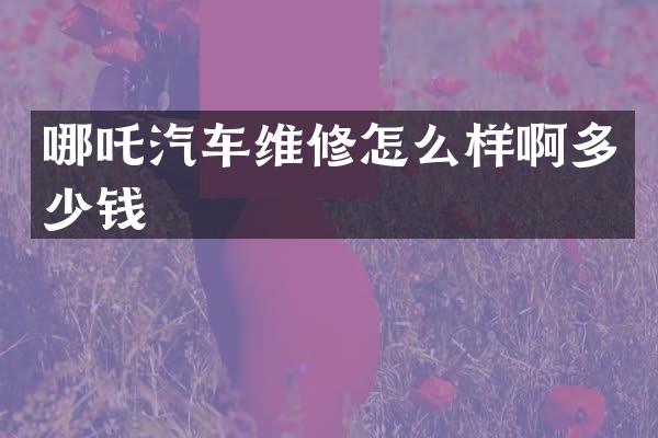 哪吒汽车维修怎么样啊多少钱