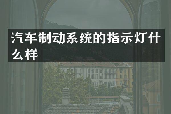 汽车制动系统的指示灯什么样