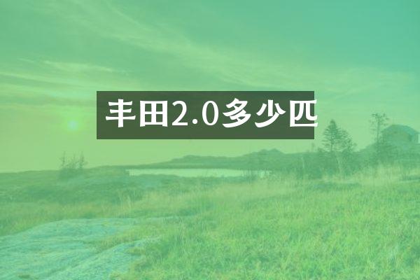 丰田2.0多少匹