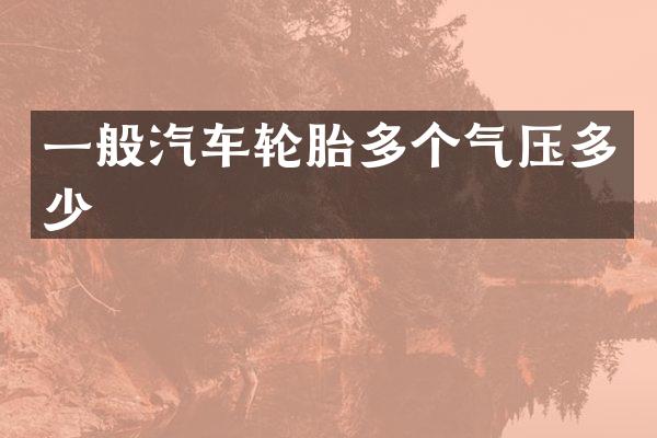 一般汽车轮胎多个气压多少