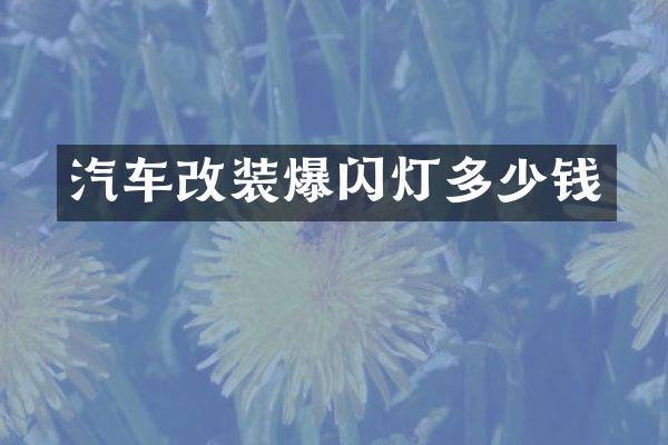 汽车改装爆闪灯多少钱
