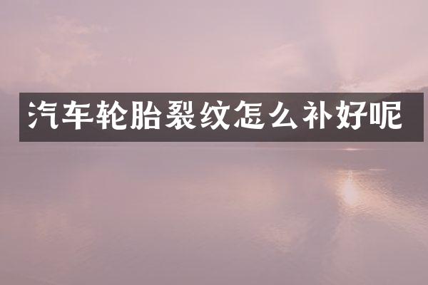 汽车轮胎裂纹怎么补好呢
