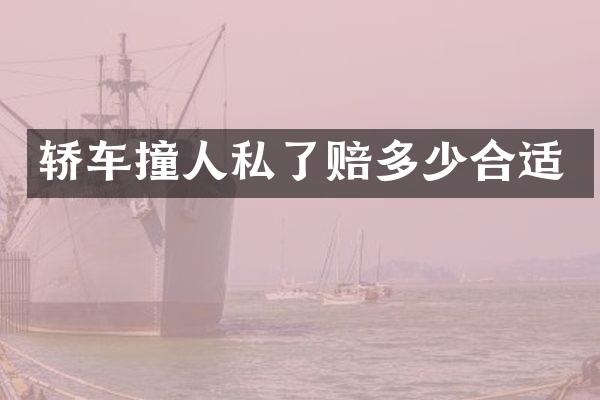 轿车撞人私了赔多少合适