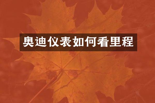 奥迪仪表如何看里程