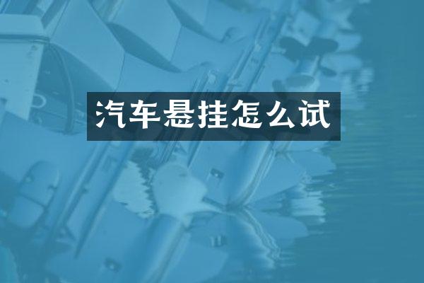 汽车悬挂怎么试