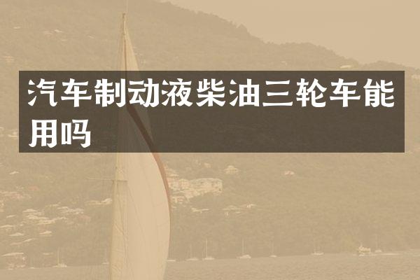 汽车制动液柴油三轮车能用吗