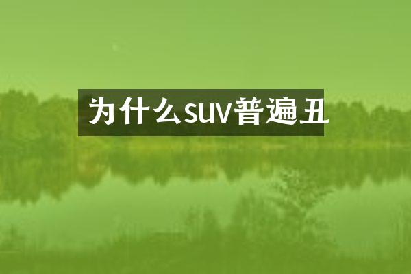 为什么suv普遍丑