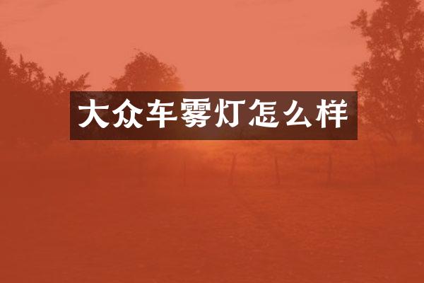 大众车雾灯怎么样