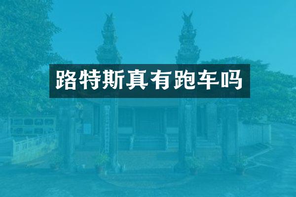路特斯真有跑车吗