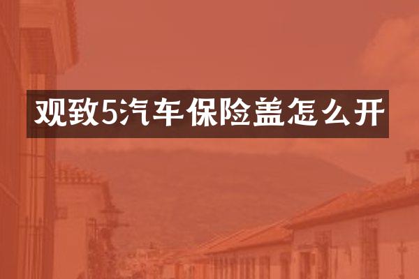 观致5汽车保险盖怎么开