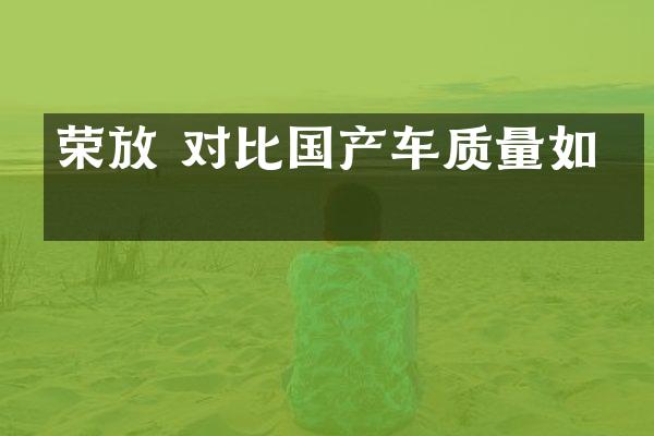 荣放 对比国产车质量如何