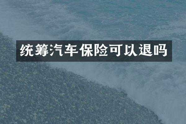 统筹汽车保险可以退吗
