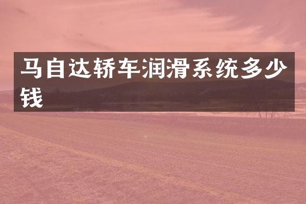 马自达轿车润滑系统多少钱
