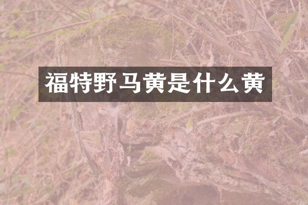 福特野马黄是什么黄
