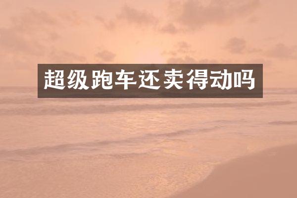 超级跑车还卖得动吗