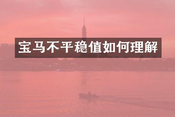 宝马不平稳值如何理解