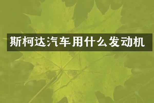 斯柯达汽车用什么发动机
