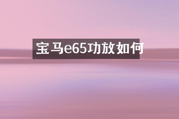 宝马e65功放如何