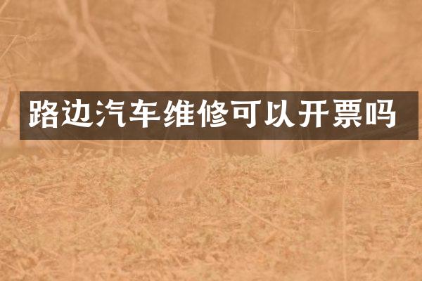 路边汽车维修可以开票吗