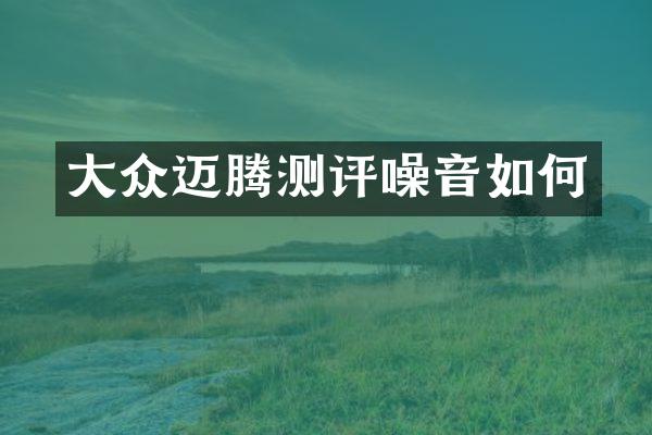 大众迈腾测评噪音如何