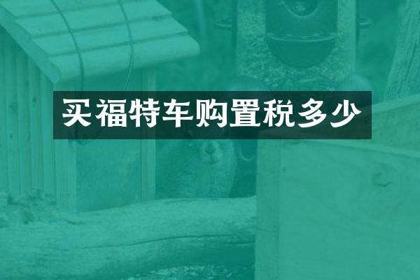 买福特车购置税多少