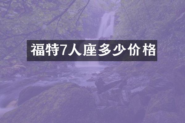 福特7人座多少价格