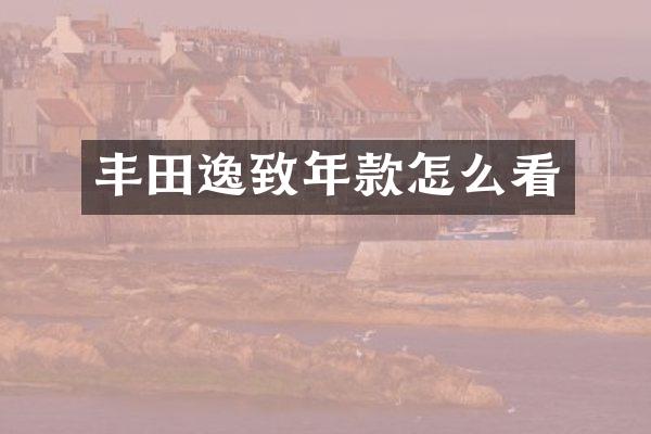 丰田逸致年款怎么看