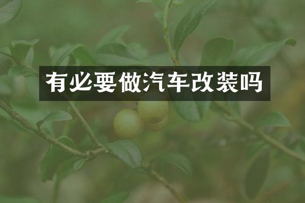 有必要做汽车改装吗