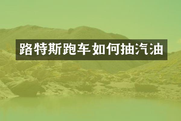 路特斯跑车如何抽汽油
