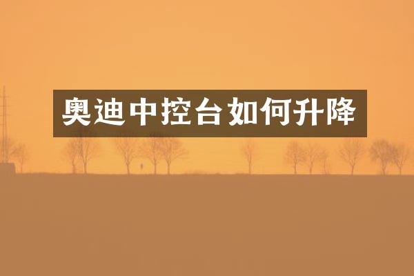 奥迪中控台如何升降