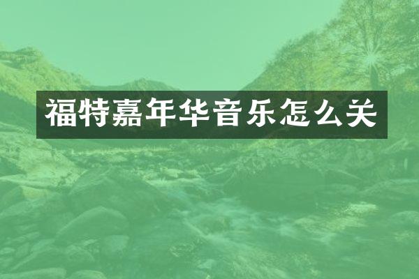 福特嘉年华音乐怎么关