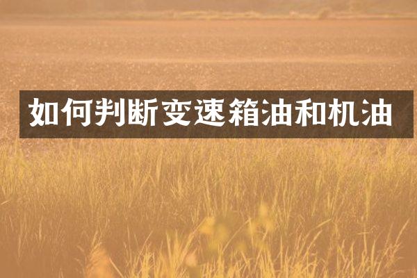 如何判断变速箱油和机油