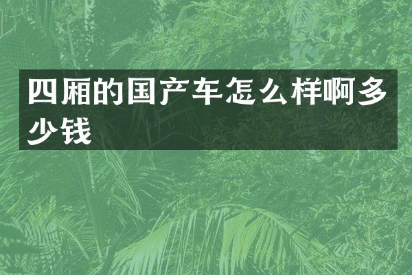 四厢的国产车怎么样啊多少钱