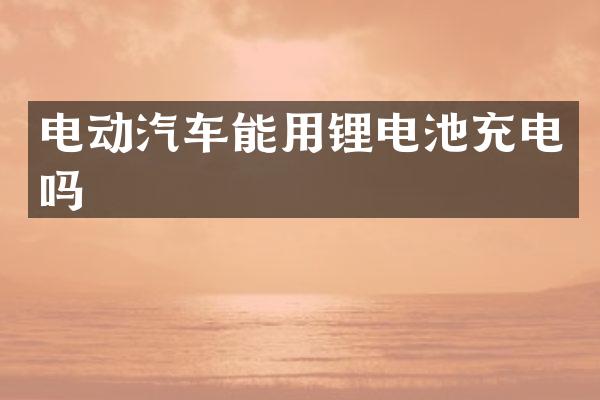 电动汽车能用锂电池充电吗
